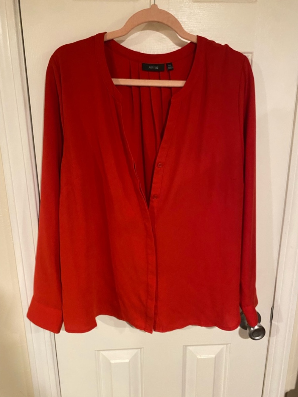 Apt. 9 Bold Red Button-Front V-Neck Blouse